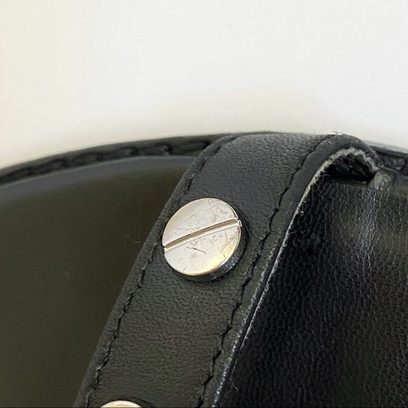 Rebecca Minkoff sandy black leather silver metal stud gladiator T strap sandals - Picture 9 of 10